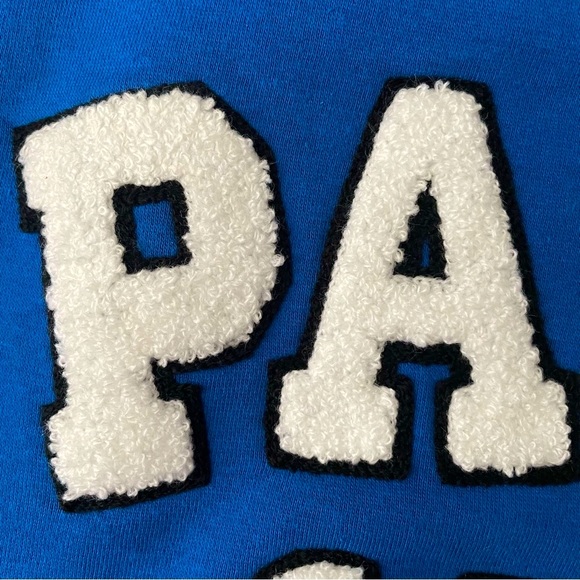 NWT H&M Blue Paris Sweatshirt with Sherpa Letters - Picture 9 of 13